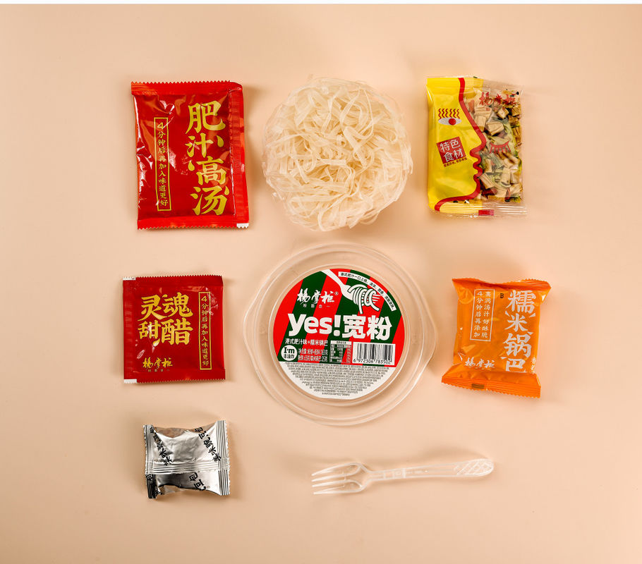 Kızartılmamış Instant Vermicelli Evet Hong Kong tarzı zengin meyve suyu lezzetiyle geniş vermicelli