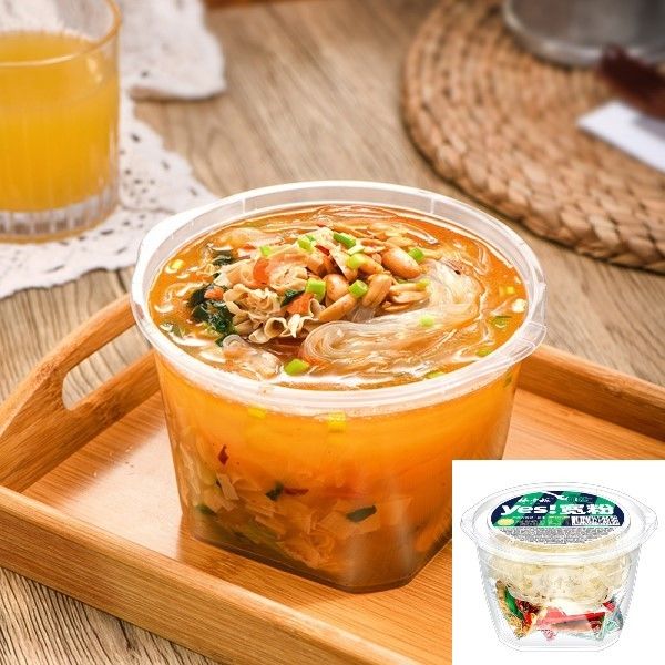 Kaynar Su 5 Mins Geniş Düz Vermicelli Yer fıstığı ve Geniş Vermicelli ile anlık erişte