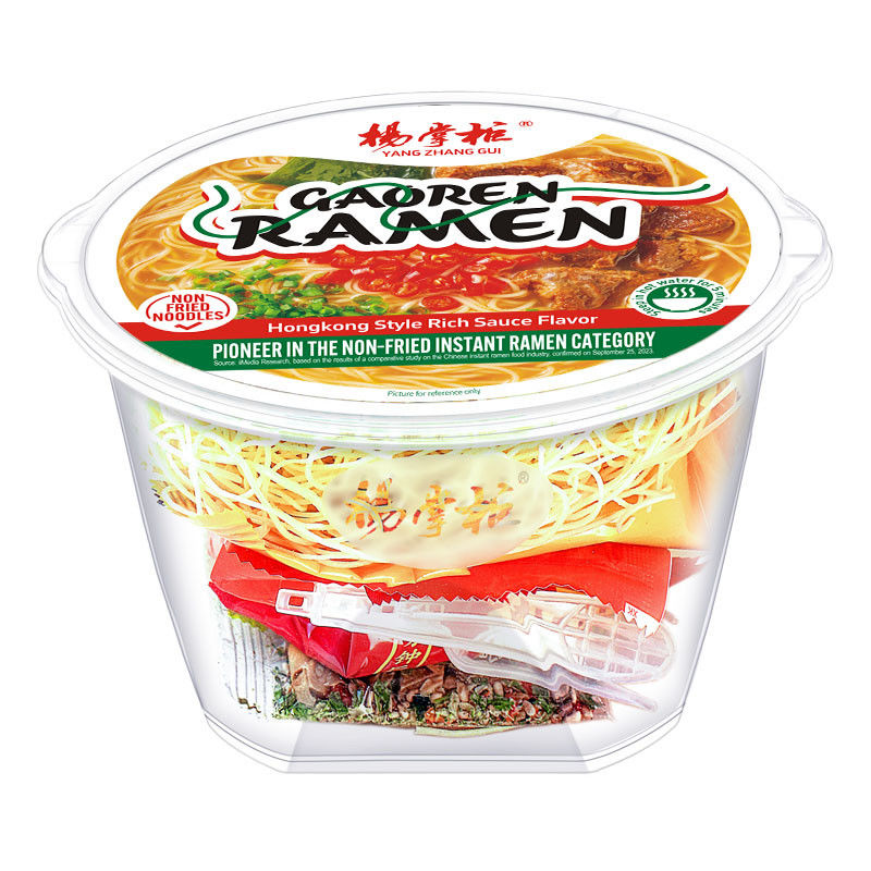 Hong Kong Tarzı Zengin Meyve Meyvesi Tadı Anlık Noodle Çorbası 166g Porsiyon Boyutu